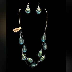 Fashion wired beaded necklace and Earring set